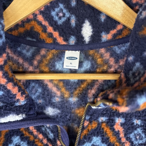 Old Navy 1/4 Sweater XL Sherpa Lined Cabincore Aztec Cozycore Outdoors - Picture 6 of 10
